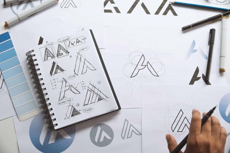 Product logo drawings and sketches